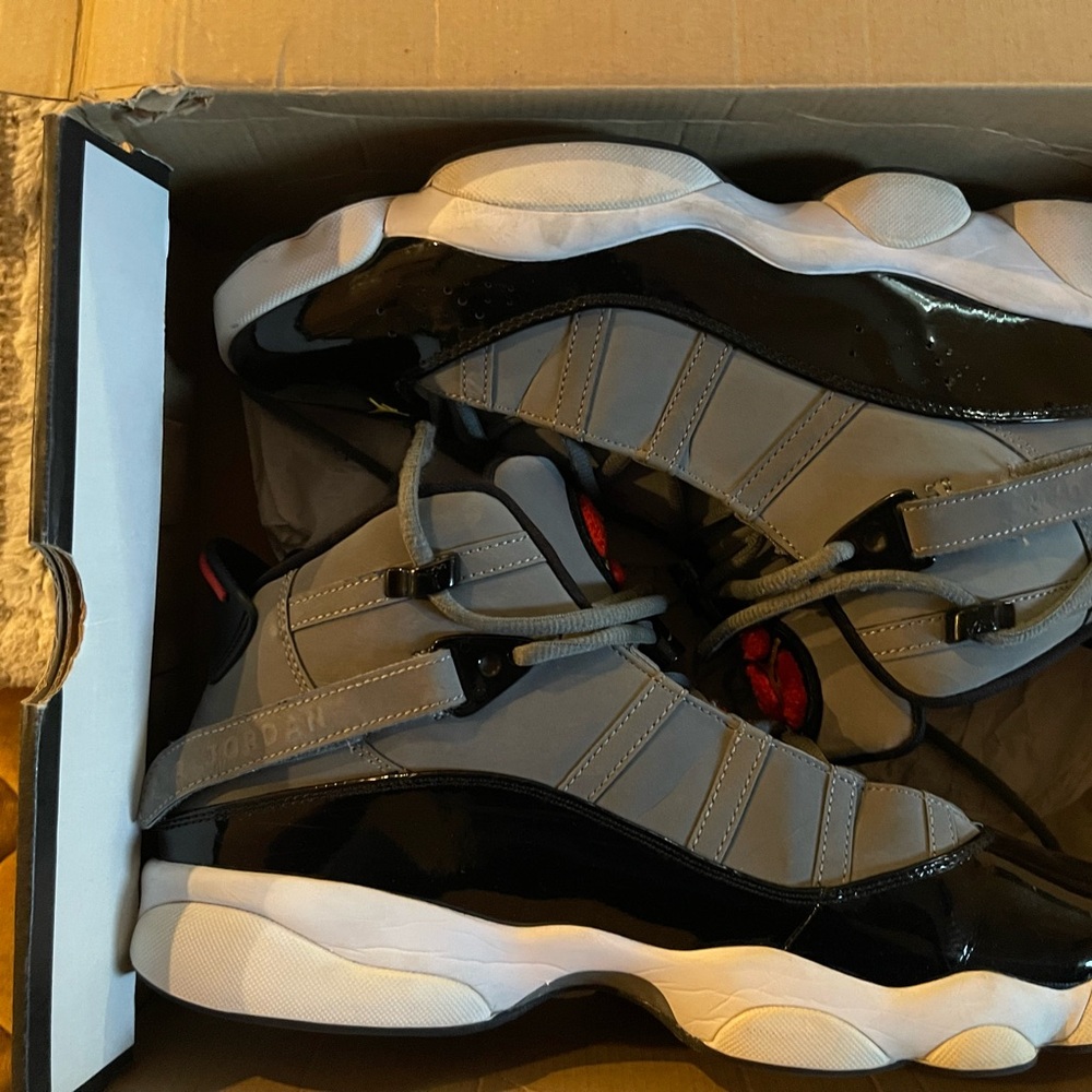 Jordan 6 Rings Smoke Gray and University Gold Sneakers